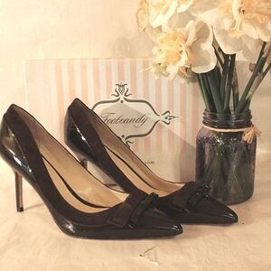 Brown Suede and Patent Heels